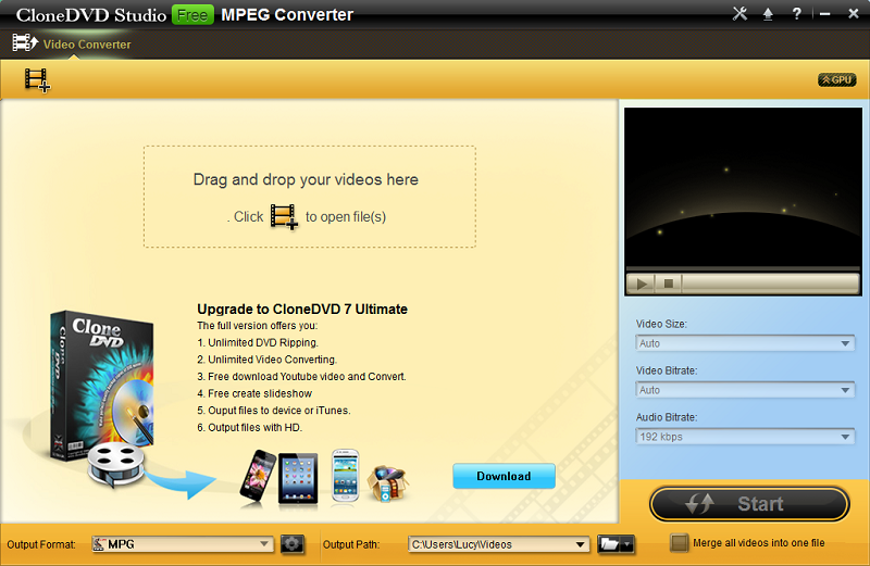 CloneDVD Studio Free MPEG Converter 1.0.0.0 full